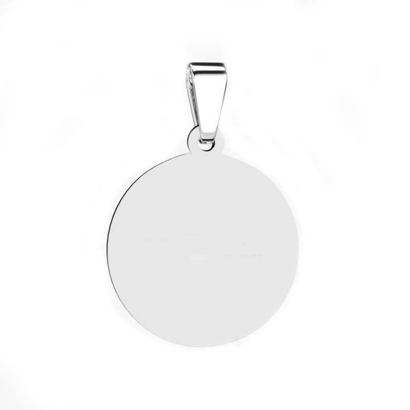 MÉDAILLE RONDE AVEC BÉLIÈRE "gravé avec votre photo, logo, image"