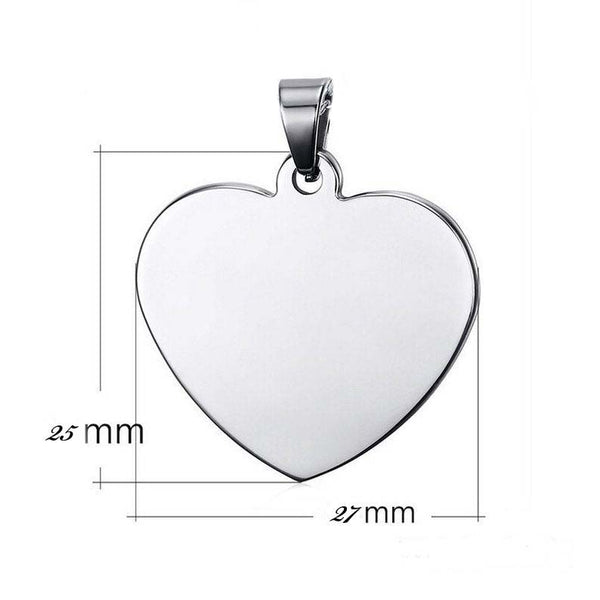 MÉDAILLE COEUR AVEC BÉLIÈRE "gravé avec votre photo, logo, image"