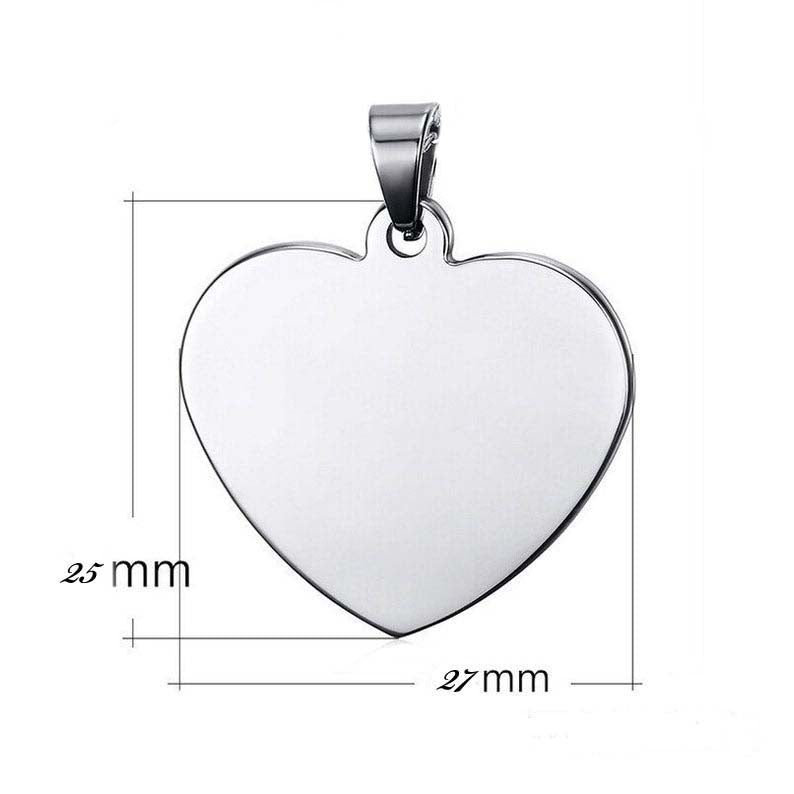 MÉDAILLE COEUR AVEC BÉLIÈRE "gravé avec votre photo, logo, image"