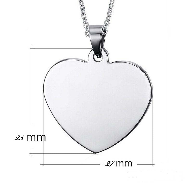 ENSEMBLE MÉDAILLE CŒUR & SON PENDENTIF 50 cm "gravé avec votre photo, logo, image"