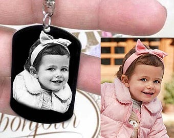 GRAND RECTANGLE AVEC PORTE-CLÉS "gravé avec votre photo, logo, image"